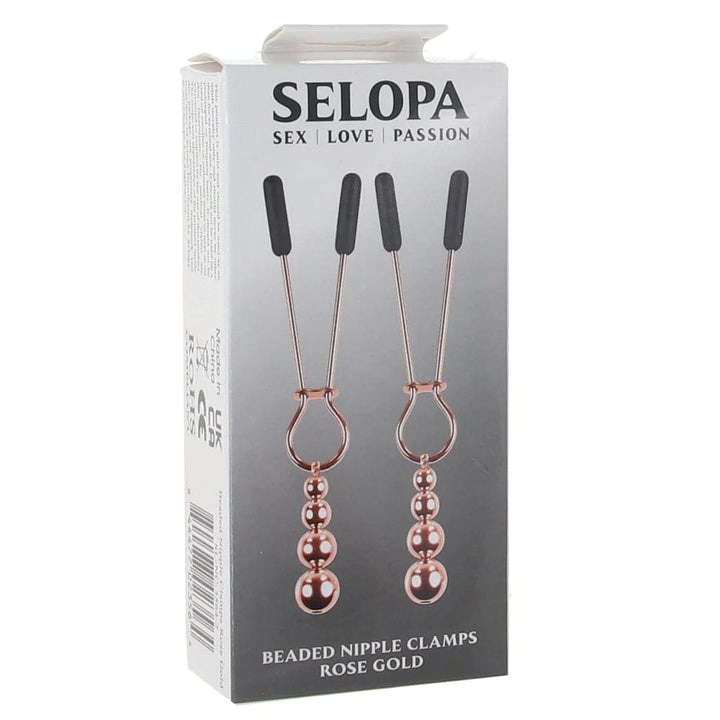 Selopa Beaded Nipple Clamps in Rose Gold