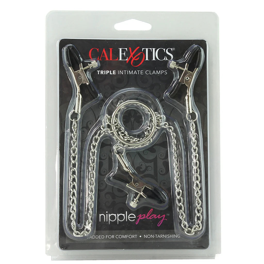 Calexotics - nipple play Triple Intimate Clamps in Silver