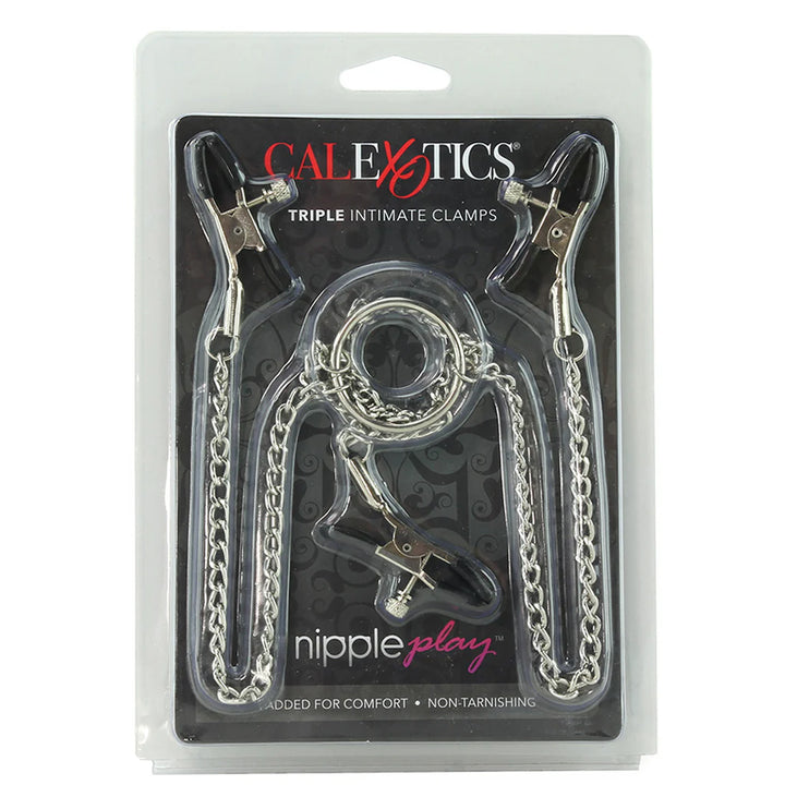 Calexotics - nipple play Triple Intimate Clamps in Silver