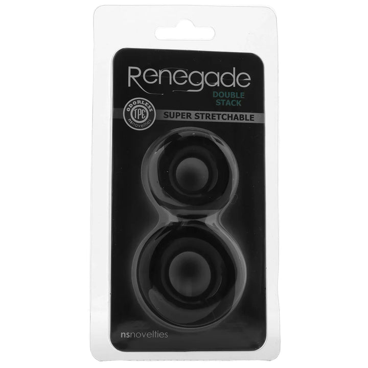 ns novelties Renegade Double Stack Cock Rings in Black ns novelties