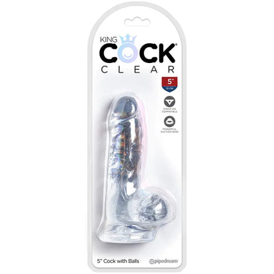 Pipedream King Cock 5 Inch Ballsy Dildo in Clear