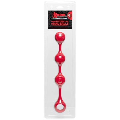 Doc Johnson Kink Weighted Silicone Anal Balls in Red