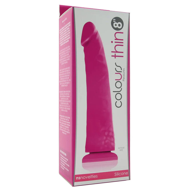 ns novelties Colours Thin Pleasures 8 Inch Silicone Dildo in Purple