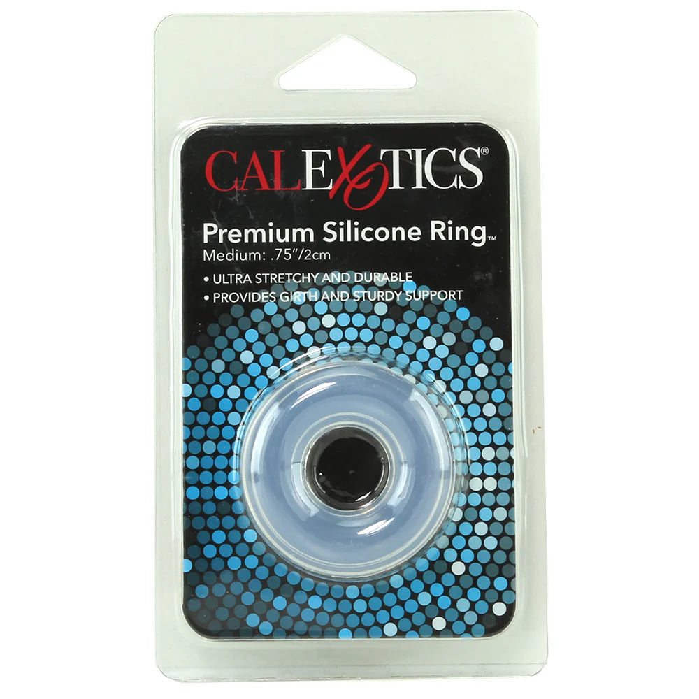 CalExotics Medium Premium Silicone Cock Ring in Clear