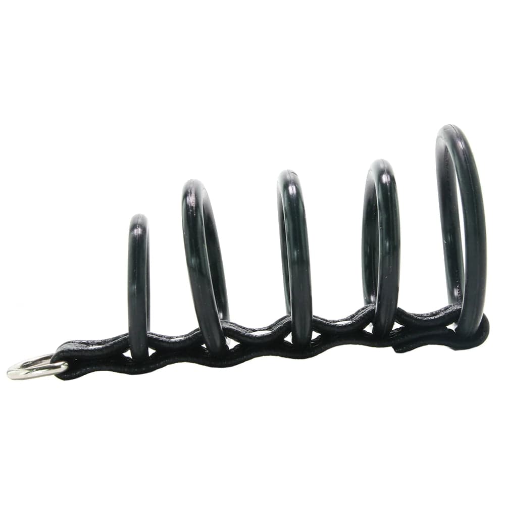 Electric Eel 5 Ring Rubber Gates of Hell Cock Cage with Lead