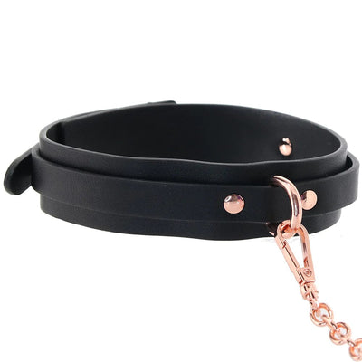 ns novelties Bondage Couture Collar & Leash in Rose Gold