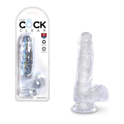 King Cock - 6 in. Cock with Balls - Clear