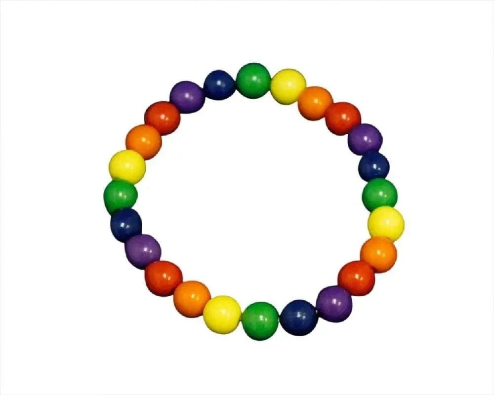 Rainbow Beaded Pride Bracelet | 7″ Stretch Wristband