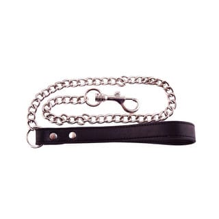 Rouge  Leather Lead with Chain