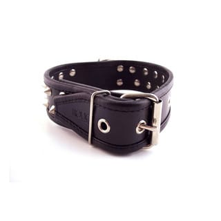 Rouge Leather D-Ring Studded Collar