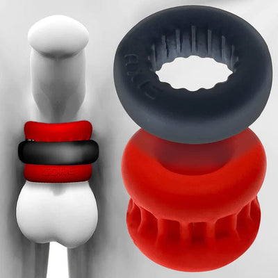 OXBALLS Ultracore Ball stretcher W/ Axis Ring Red Ice