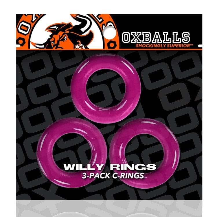 Oxballs WILLY RINGS, 3-pack cockrings - HOT PINK