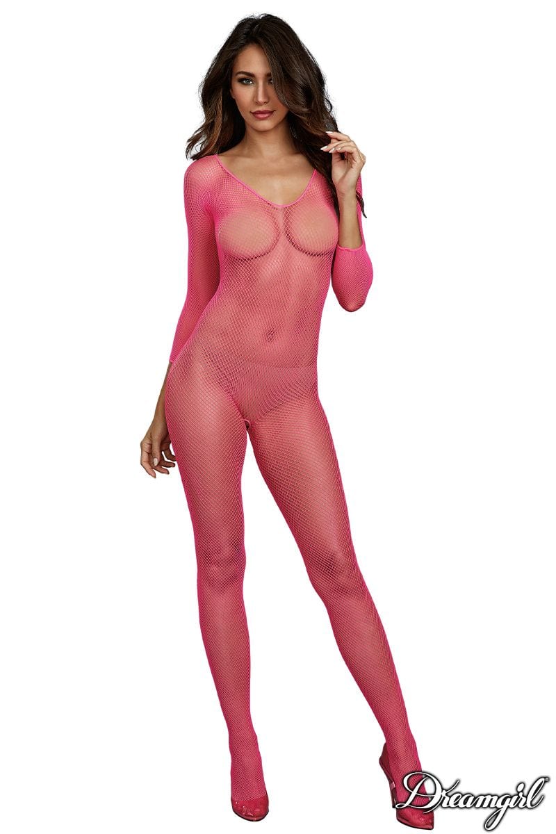Dreamgirl Fishnet Hot Pink Bodystocking
