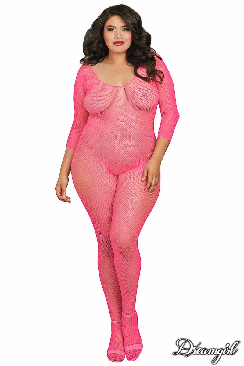 Dreamgirl Fishnet Hot Pink Bodystocking
