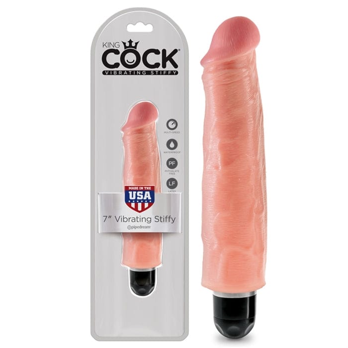 King Cock 7" Vibrating Stiffy - Flesh