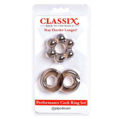 Pipedream Classix - Performance Cock Ring Set, Smoke