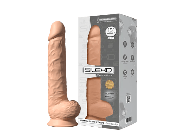 Silexd 15 "pouces Modèle 1 - Flesh , Dildo à mémoire en silicone Thermo Reactive Premium