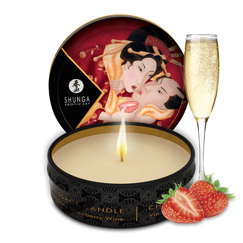 Shunga Mini Massage Candle Sparkling Strawberry Wine