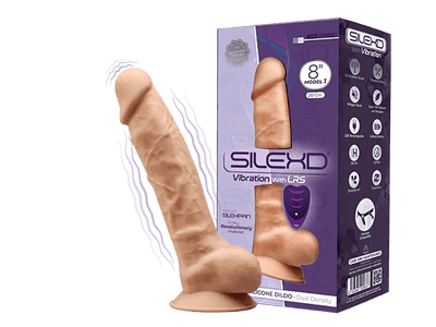 Silexd 8" Model 1 With Vibration+ Remote Control Thermo Reactive Premium Silicone Memory dildo