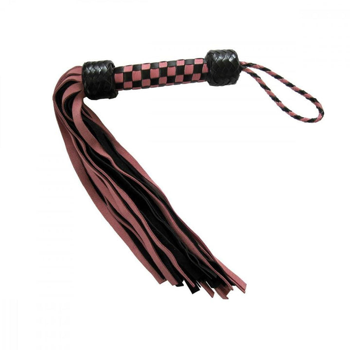 Ruff-Lust in Leather Short Suede Flogger - Rose/Noir