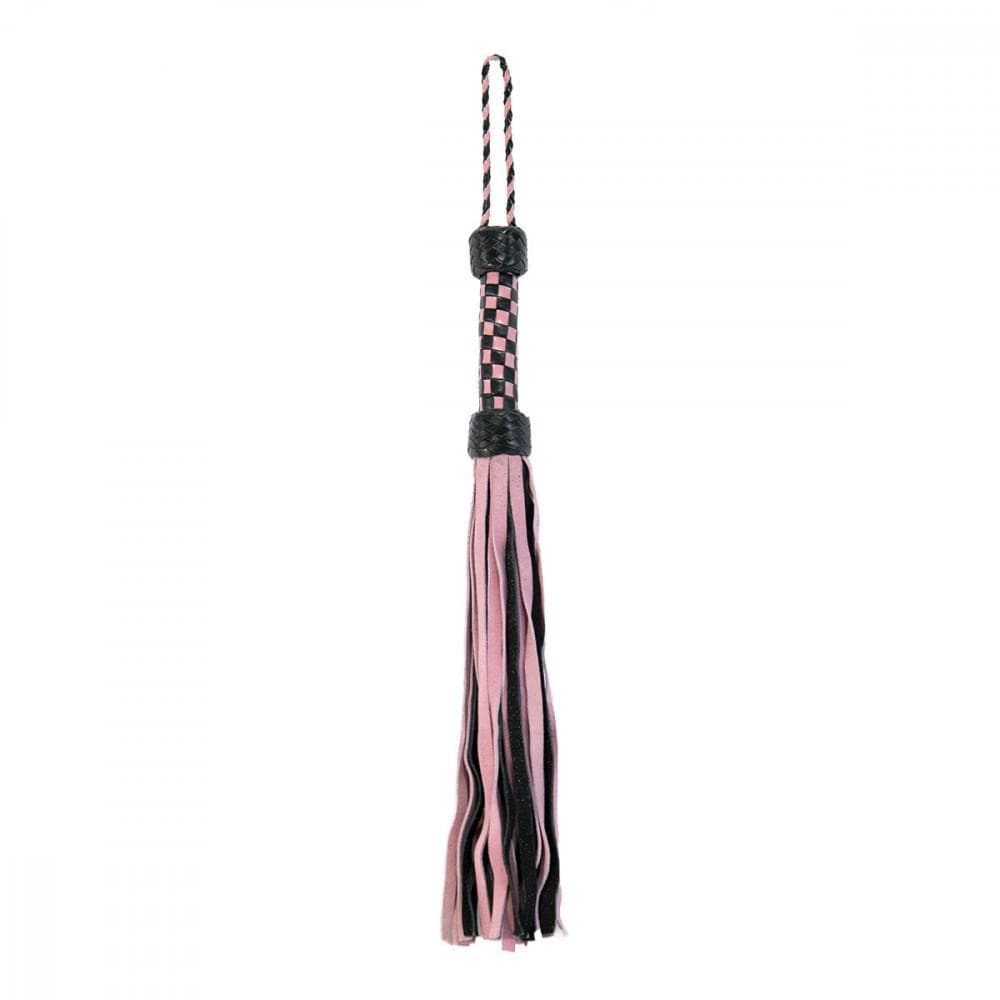 Ruff-Lust in Leather Short Suede Flogger - Rose/Noir