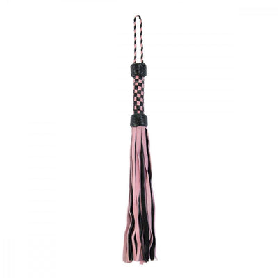 Ruff-Lust in Leather Short Suede Flogger - Pink/Black