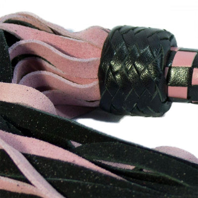 Ruff-Lust in Leather Short Suede Flogger - Pink/Black