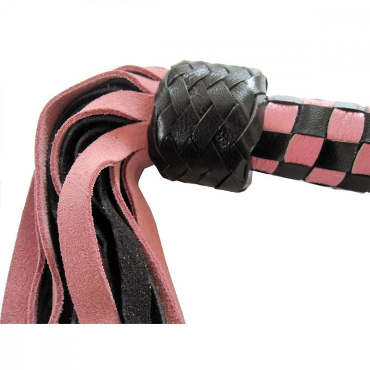 Ruff-Lust in Leather Short Suede Flogger - Rose/Noir