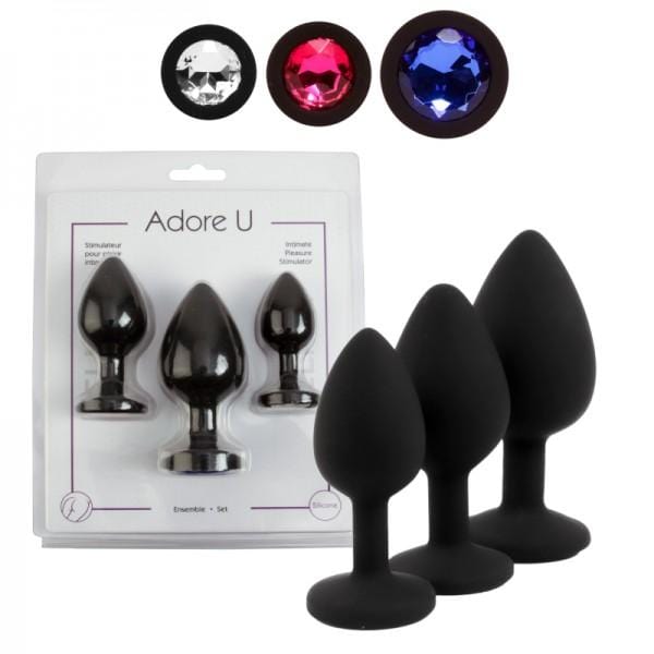 Adore U - Elisa - Ensemble de plug anal avec pierres précieuses