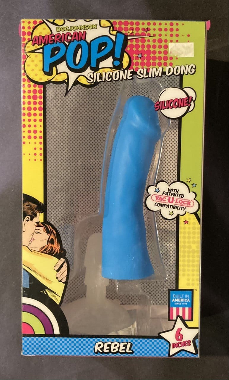 Doc Johnson American Pop Rebel Silicone Slim Dong With Out Balls Vac-U-Lock Plug 6 Inches