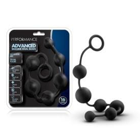 Blush Performance 16 Inch Silicone Anal Beads in Black