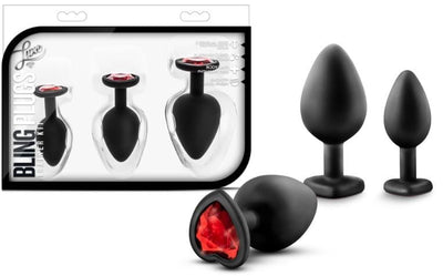 Kit d'entraînement anal en silicone en forme de cœur Blush Luxe 3 pièces 