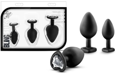 Kit d'entraînement anal en silicone en forme de cœur Blush Luxe 3 pièces 