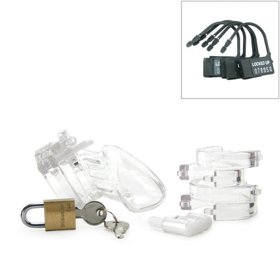 CB-X CB-6000S 2 1/2 Inch Male Chastity Device in Clear