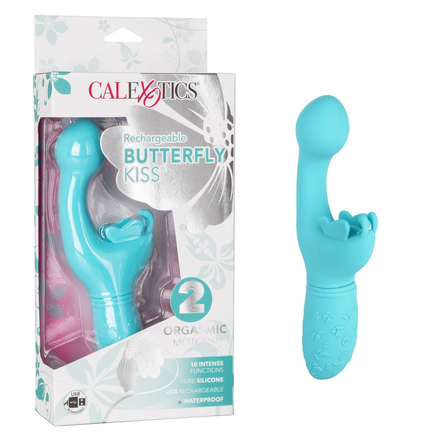 Calexotics Rechargeable Silicone Butterfly Kiss Vibrator - Wicked Wanda's Inc.