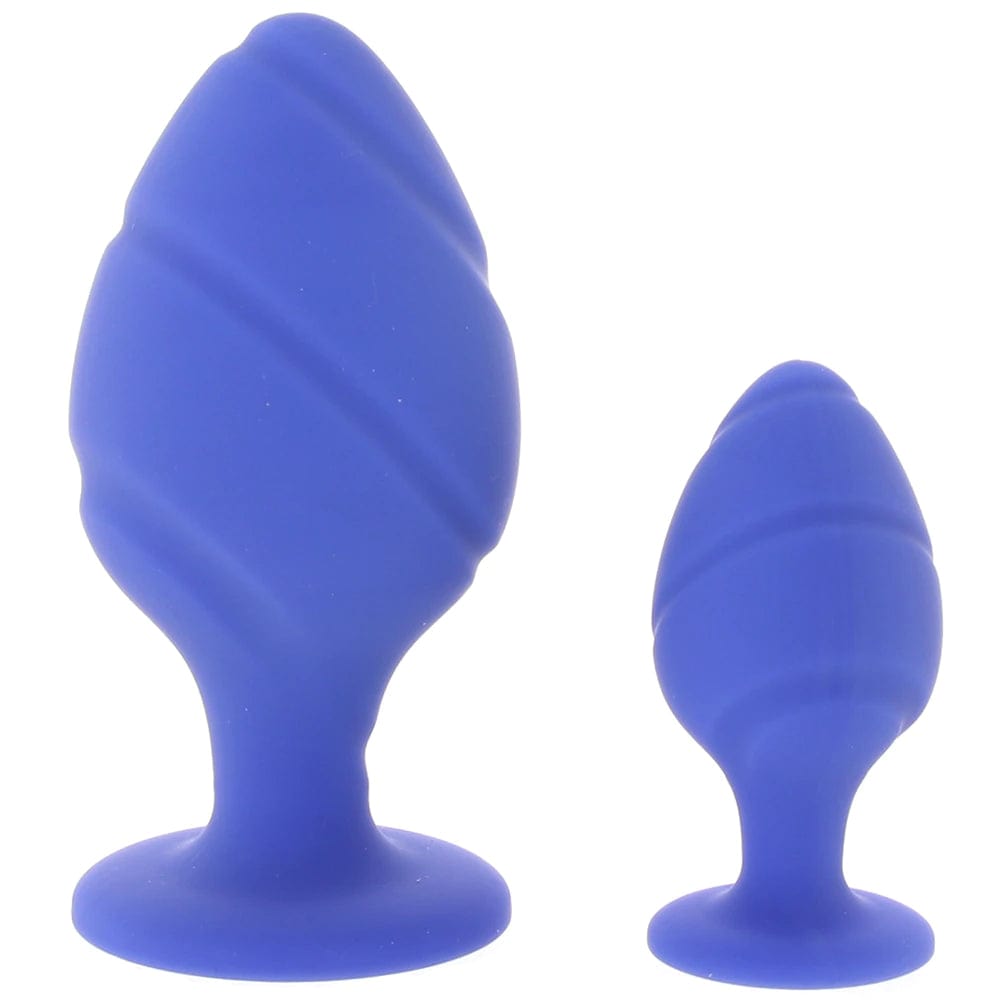 Calexotics Cheeky Blue Textured Butt Plug Set