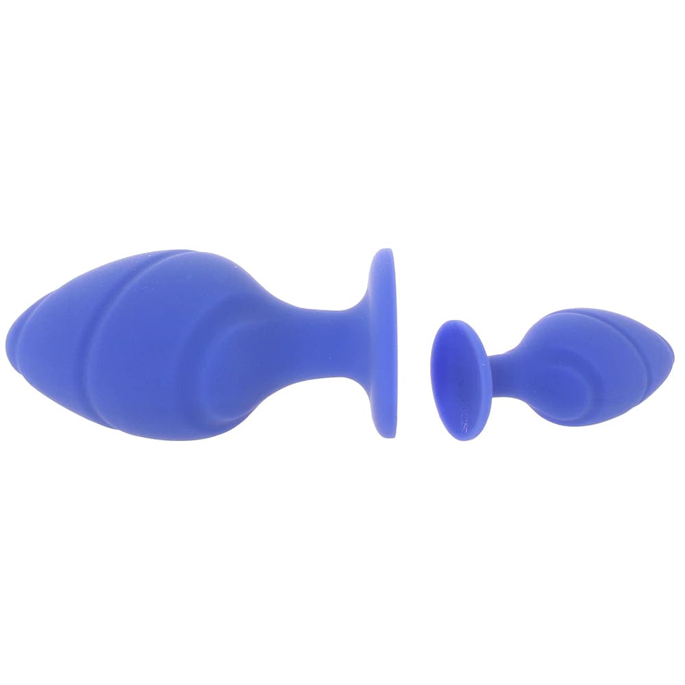 Calexotics Cheeky Blue Textured Butt Plug Set