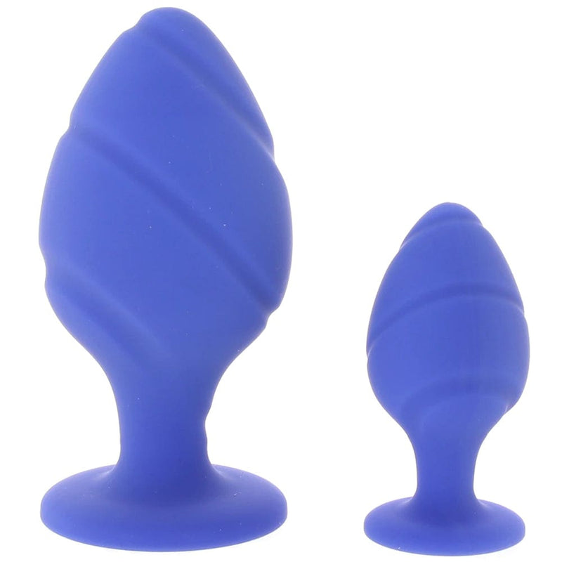 Calexotics Cheeky Blue Textured Butt Plug Set