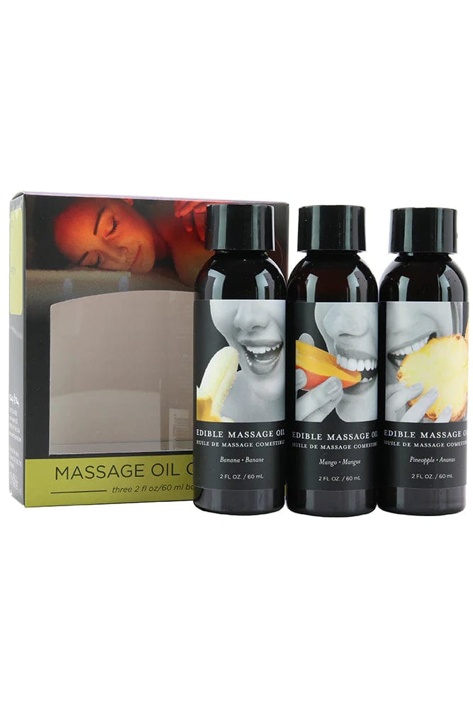 Hempseed Edible Massage Oil Gift Set in Tropical - 3x2oz