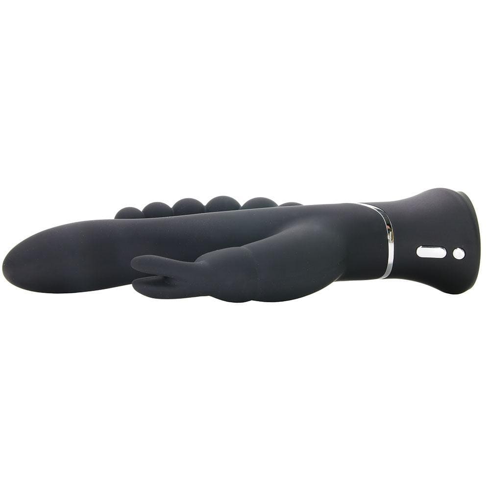 Vibromasseur triple courbe LoveHoney Happy Rabbit en noir