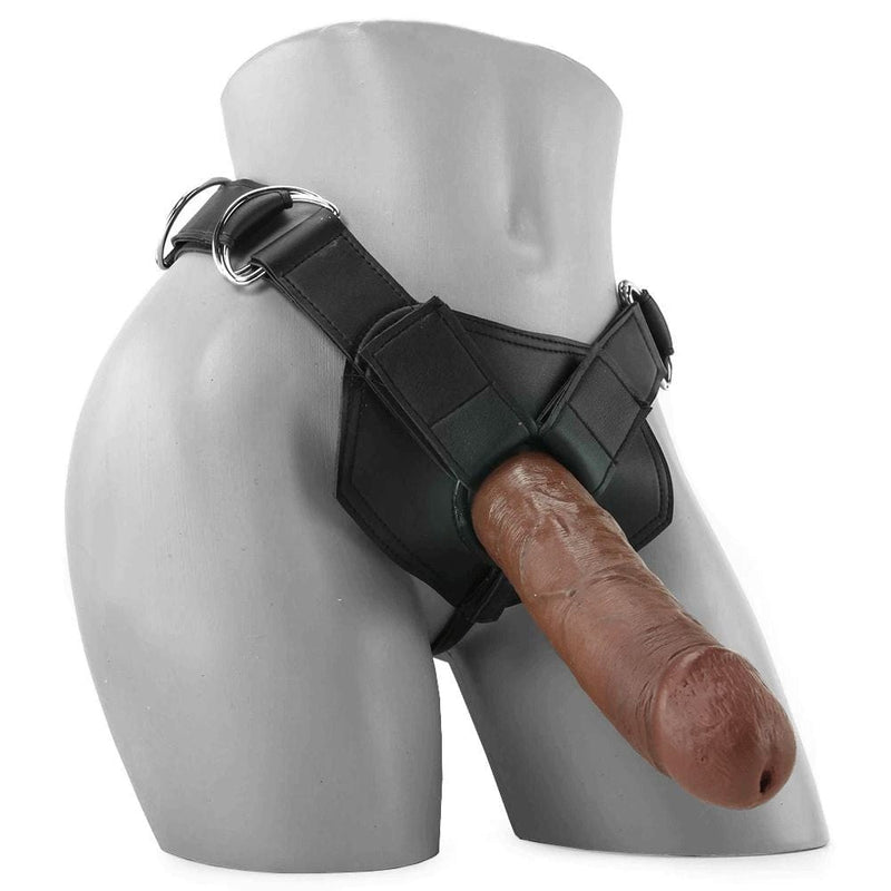 King Cock Strap-On Harness with 8 Inch Cock in Brown