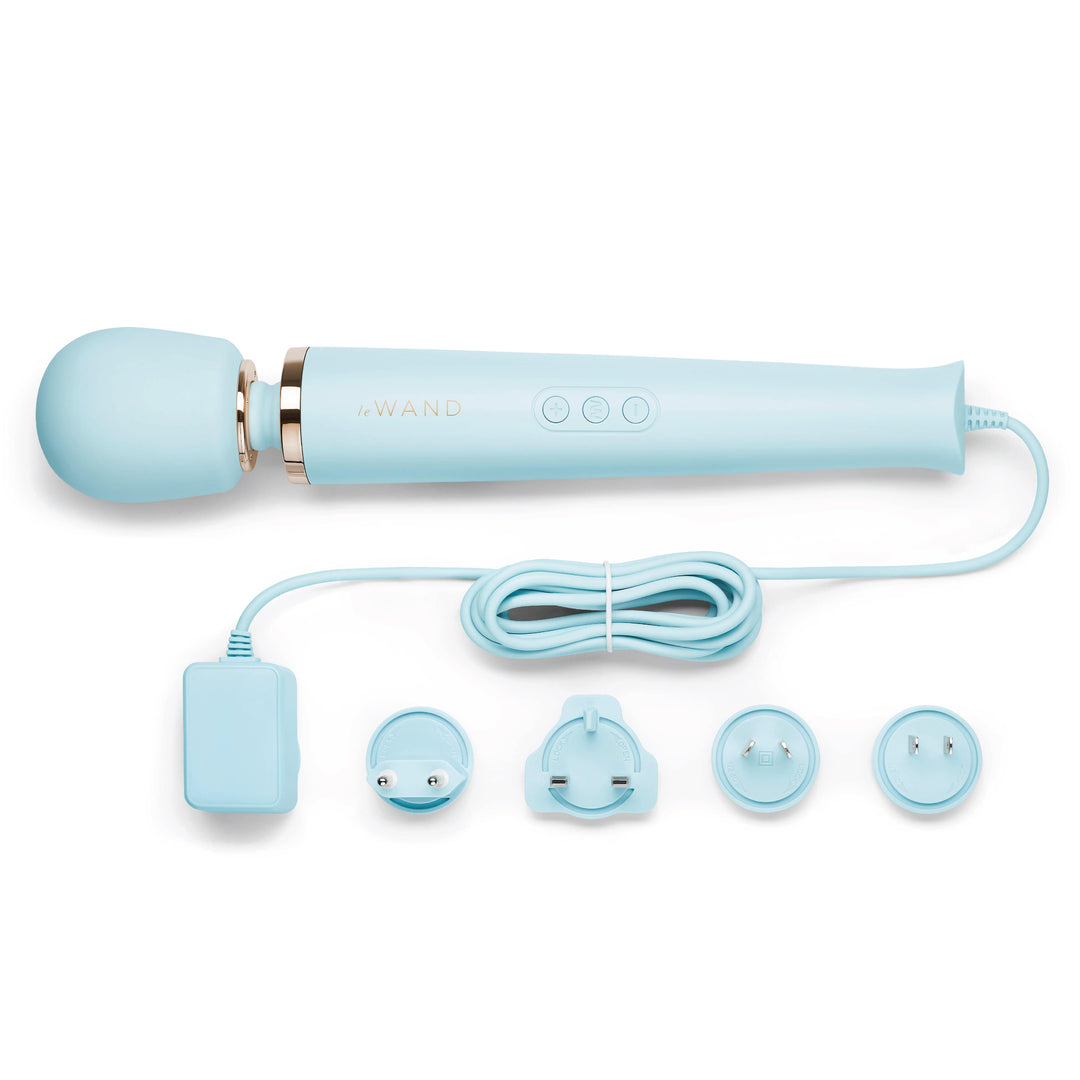 Le Wand Plug-In Vibrating Massager in Sky Blue WW INC Le Wand Plug-In Vibrating Massager in Sky Blue WW INC