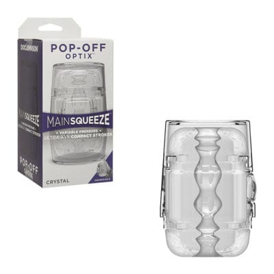 Doc Johnson Main Squeeze - Pop Off Optix Stroker - Crystal Clear