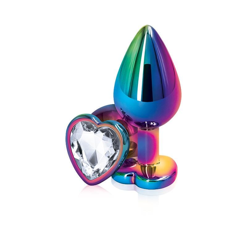 NS Novelties Rear Assets Aluminum Butt Plug (Rainbow Coloured Plug) - Wicked Wanda&