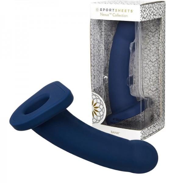 Sportsheets Nexus - Hollow Silicone Dildo 8 inches - Navy