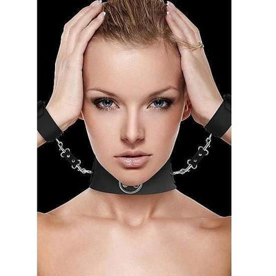 Ouch! Collar and Cuffs with Metal Fasteners - Wicked Wanda's Inc.