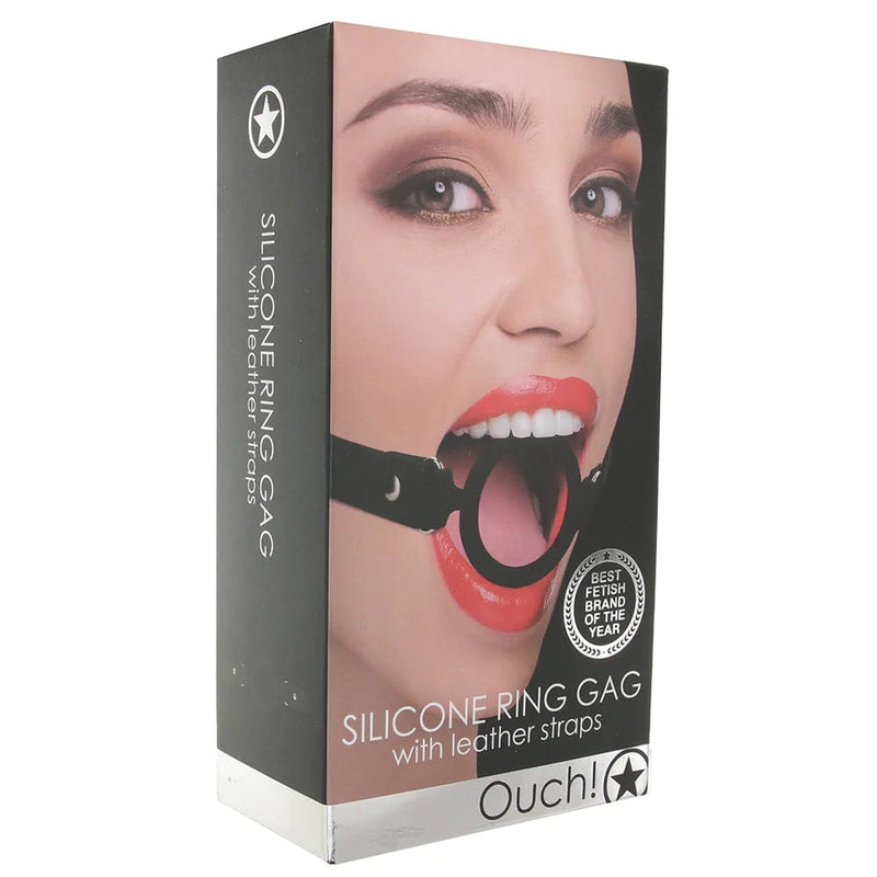 Shots Toys Ouch! Silicone Rigid Ring Gag in Black