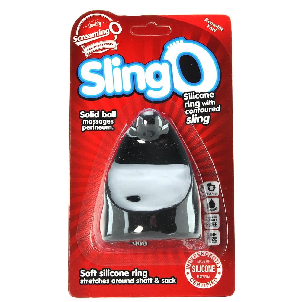 Anneau pénien en silicone ScreamingO SlingO en noir