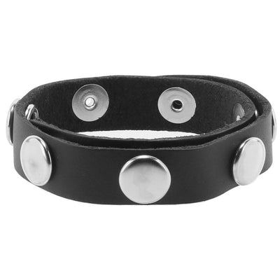 Spartacus Adjustable 6 Snap Leather Cock Ring 1"-3 3/4"