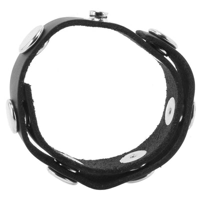 Spartacus Adjustable 6 Snap Leather Cock Ring 1"-3 3/4"